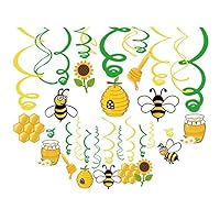 30Ct Bee Party Hanging Swirl Decorations,Bumblebee Party,Fairy Party,Garden Party,Party for Girls,Boys,Kids,Home,Classroom,Baby Shower