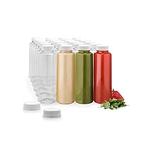 Restaurantware 12 Ounce Juice Bottles 100 Empty Plastic Bottles - Recyclable With Safety Cap Clear Plastic Juice Containers For Juicing For Milk Tea And Other Beverages