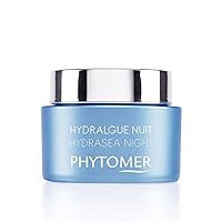 Phytomer Hydrasea Moisturizing Night Cream | Nourishing Face Moisturizer & Overnight Cream | Plumps and Intensely Hydrates Dry Skin | Anti Aging Night Cream | 50ml