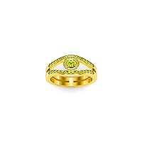 2.30 Ctw Round Cut Lab Craeted Green Peridot Engagement Halo Ring 14K Yellow Gold Plated