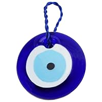 Large Size Turkish Blue Evil Eye (Nazar) ~ Blue Glass Evil Eye Amulet Charm Pendant for Protection Home Decor Idea (1 Pack)