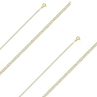 14KY 2mm Cuban WP Chain for Women and Men | 14K Solid Gold Lobster Clasp Jewelry for Men’s Women’s Girls | Jewelry Gift Box | Gift for Her | Gold Bracelet