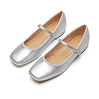 LUXINYU Women's Slip on Flats,Classy Round Toe Solid Classic Mary Jane Ballet Dance Shoes Soft Comfortable PU Flat Shoes