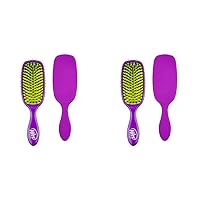 Wet Brush Shine Enhancer Paddle Hair Brush, Purple - Hair Detangler Brush with Natural Boar Bristles Leave Hair Shiny And Smooth For All Hair Types - Pain-Free Detangling Brush For Women & Men