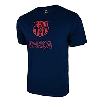 FC Barcelona Official Soccer T-Shirt for Men, Mens Sports Short-Sleeve Crew Cotton Tees, Licensed Barça Tees for Men