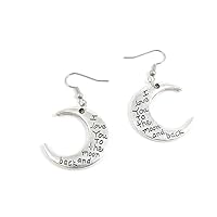 100 Pairs Jewelry Making Antique Silver Tone Earring Supplies Hooks Findings Charms P8BO4 Love Moon