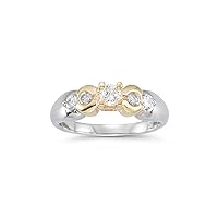 0.40-0.46 Cts SI2-I1 Clarity & I-J Color Diamond Ring in 14K Two Tone Gold
