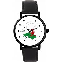 Welsh Flag Watch Ladies 38mm Case 3atm Water Resistant Custom Designed Quartz Movement Luxury Fashionable