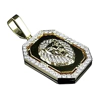 Animas Jewels 3.00 CT Round Cut D/VVS1 Diamond King Lion Medallion 2.5