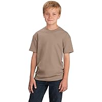 Port & Company Boys 5.4-oz 100% Cotton T-Shirt, XS, Sand