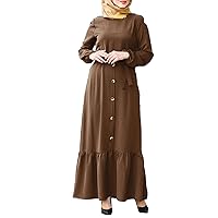 Women's Muslim Dresses Ethnic Style Kaftan Abayas Abaya Dubai Prayer Dress Robe 4XL Satin Arab Maxi Dress