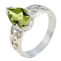 Choose Your Gemstone Engagement Jewelry sterling silver Pear Shape Beautiful Design Wedding Gemstone Wedding Promise Gift Casual Wear Party Wear Daily Wear Office Wear US Size 4 to 12