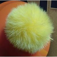 2pcs Faux Rabbit Fur Ball with Press Button DIY Hat Pompom Jewelry Making Crafts Gift Knitting Hat Gloves Accessories ( Color : Yellow , Size : 6cm )