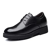 Mens Elevator Formal Shoes Lace Up Shoes Comfort Height Increasing Business Office Shoes Hidden Heel Shoes for Male