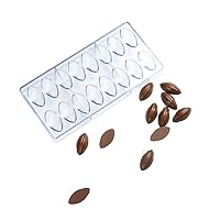 Restaurantware Pastry Tek 10.8 x 5.3 Inch Candy Molds 10 Cocoa Pod Chocolate Molds - 16 Cavities Freezer-Safe Clear Polycarbonate Dessert Molds Easy Release Food Grade