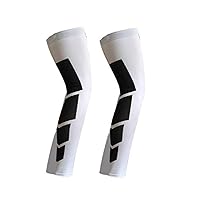 Sports Full Long Leg Compression Knee Sleeves UV Protect Thigh Calf for Men Women Running Football Basketball Cycling