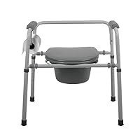 Standard Steel Bedside Knockdown Toilet - Reliable, Comfortable and Convenient Portable Commode Chair for Medical Patients