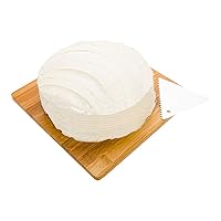 Restaurantware Pastry Tek 4.8 Inch x 3.8 Inch Cake Scraper 1 3-Pattern Cake Smoother - Fine Tooth Edges Wide Tooth Edges Metal Icing Smoother Hanging Hole For Decorating Or Sculpting Desserts