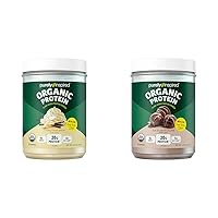 Organic Protein Powder Bundle - Creamy French Vanilla (16 Servings) & Rich Decadent Chocolate (16 Servings) - 20g Plant-Based Protein