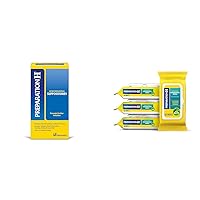 Preparation H Hemorrhoid Symptom Treatment Suppositories, Burning, Itching & Hemorrhoid Flushable Wipes with Witch Hazel for Skin Irritation Relief - 48 Count