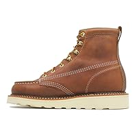 American Heritage 6” Moc Toe Work Boots for Men - Soft Toe, Premium Full-Grain Leather with Slip-Resistant Wedge Outsole and Comfort Insole; EH Rated