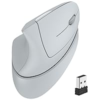 iClever Ergonomic Mouse, 2.4G Wireless Vertical Mouse, Silent Click, 7 Buttons, USB-C Rechargeable, 4 DPI 800/1200/1600/2400 with 3 Adjustable Tilt, Jiggler for Laptop, PC, Computer, Windows 8/10/11