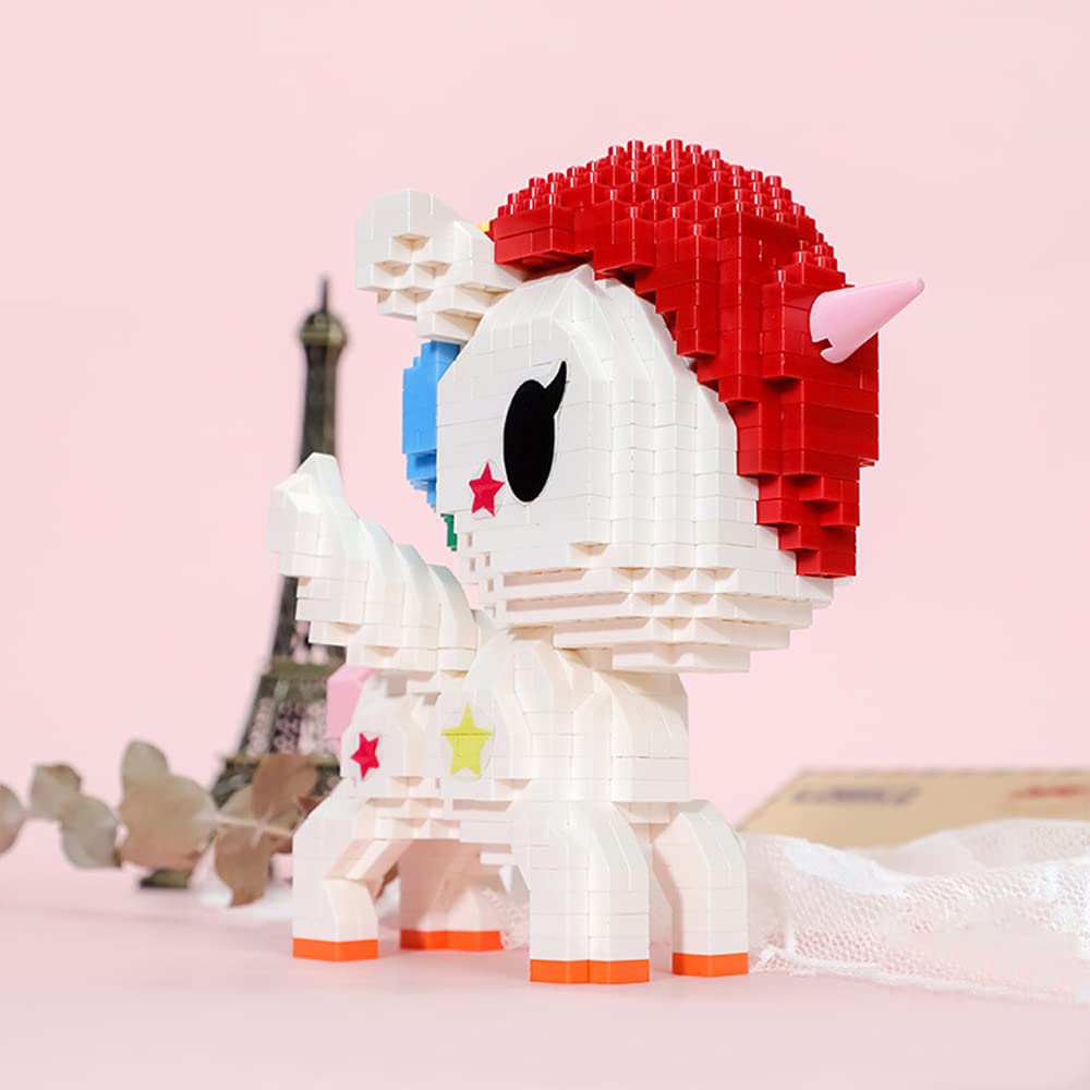 Uvini Micro Blocks Adult Building Blocks Toy Set, Colorful 3D Stackable Toys, Fun DIY Building Blocks Unicorn for Girls, Adults or Kids Best Gift for Girls 870pcs (US Shipping)