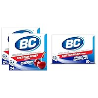BC Powder Cherry Flavor Aspirin Dissolve Packs (48 Count) & Original Strength Aspirin Powder Packs (50 Count)
