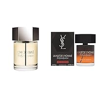 YVES SAINT LAURENT L'homme Eau De Toilette Spray For Men 3.3 oz & La Nuit De Lhomme Eau De Parfum Spray For Men (New 2019 Launch), 3.3 Ounce