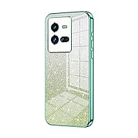 Phone Case Compatible with VIVO IQ00 10Pro Case,Clear Glitter Electroplating Hybrid Protective Phone Cover,Slim Transparent Anti-Scratch Shock Absorption TPU Bumper Case Compatible with IQ00 10Pro ( C