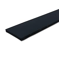 Rubber Strip, Buna-N, Rubber Width 2 in, Rubber Length 1 ft, Rubber Thickness 1 in, 70A, Plain Backing
