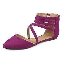 Journee Collection Womens Marlee Caged Flats with Multi Wrap Strap and Back Zipper Entry