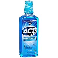 ACT Restoring Anticavity Fluoride Mouthwash Cool Mint 18 oz (Pack of 2)