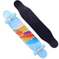 46 Inch Longboard Complete Skateboard Cruiser, Pro Skate Board for Boys Girls Teens Adults Beginners, Long Boards Skateboards for Cruising, Freestyle, Downhill and Dancing