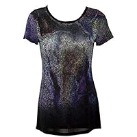Furitis, Short Sleeve Shear Top with Gradient Print