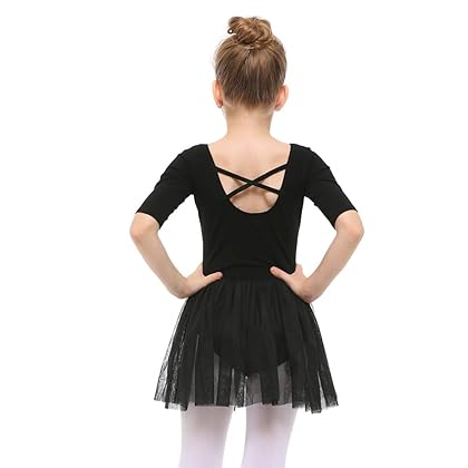 Stelle Puff Sleeve Ballet Leotards for Girls with Sparkly Tutu Skirted Toddler Dance Dress Outfit (Little Kid/Big Kid)