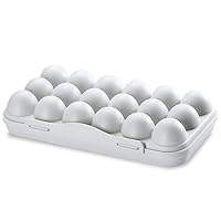 Simple Reusable Egg Carton - Stable Design Plastic Egg Container 18 Count - Stackable Egg Holder for Fridge & Camping - Fresh Egg Storage Box - Portable Reusable Egg Carton