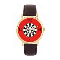 Ladies Red Roman Numerals Dartboard Watch