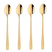 Spoon teaspoons of lake teaspoons Long spoons golden stainless steel for ice cream ice cream cocktail 20 cm 4pcs