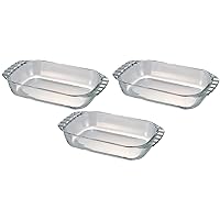 HARIO BUONO Kitchen HTZ-90-BK Toaster Plate, Made in Japan, 30.4 fl oz (900 ml), Set of 3, Clear