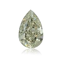 0.22 ct. GIA Certified Diamond, Pear Shape Cut, FLGGY - Fancy Light Brownish Greenish Yellow Color, VVS2 Clarity Perfect Jewelry Rare Gift
