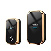 Cordless Doorbell Self-Powered Doorbell Cordless Doorbell Smart Doorbell with 36 Melodies 150M Range Led Flash for Home Apartments Businesses Classrooms