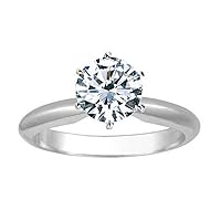 14K White Gold 3/4-5 Carat LAB GROWN Solitaire IGI CERTIFIED Diamond Engagement Ring (H-I Color VS2-SI1 Clarity)