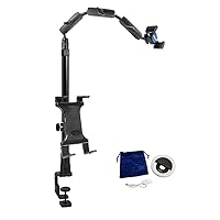 ARKON Mounts Remarkable Creators Clamp Phone or Camera Stand with Ring Light for Nail Art, Baking, and Crafting Videos