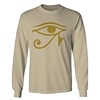 Big Graphic Printed Egyptian Egypt Ancient Anubis Horus Eye god King Gold Long Sleeve Men's