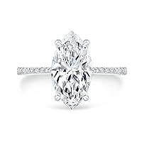 3 Carat Marquise Moissanite Engagement Ring Wedding Eternity Band Vintage Solitaire Halo Setting Silver Jewelry Anniversary Promise Vintage Ring Gift for Her