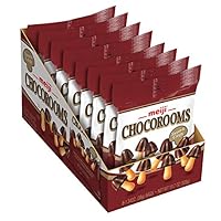 Meiji Chocorooms Crispy Crackers, Milk and Dark Chocolate Combination - 1.34 oz, Pack of 8 - Bite Sized Crackers in Fun Mushroom Shapes