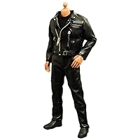 HiPlay 1/6 Scale Male Figure Doll Clothes, Handmade Imitation Leather Biker Costume, Combat Style Outfit for 12 inch Action FigureDC050