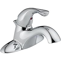 Delta Faucet Classic Centerset Bathroom Faucet, Chrome Bathroom Faucet for Bathroom Sink, Bathroom Sink Faucet, Diamond Seal Technology, Metal Drain Assembly, Chrome 520-MPU-DST, 5.00 x 6.50 x 5.00 inches