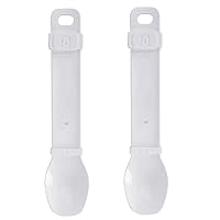 2PCS Smooth Slid Cat Strip Squeeze Spoon Adjustable Feeding Speed Cat Food Dispenser Plastic Cat Food Scoop for Small Pets Food Strips and Wet Food